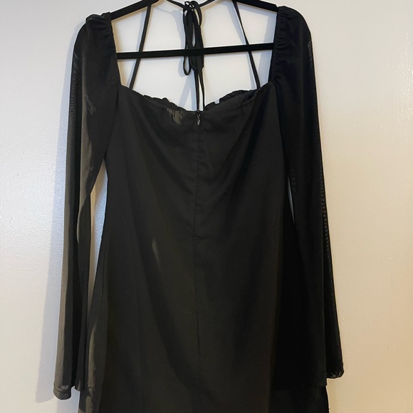 Princess Polly Dyer Sheer Sleeve Mini Dress Black - Picture 4 of 6